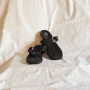 FitFlop Black Thong Toe-Post Flip Flop Sandals Size 8